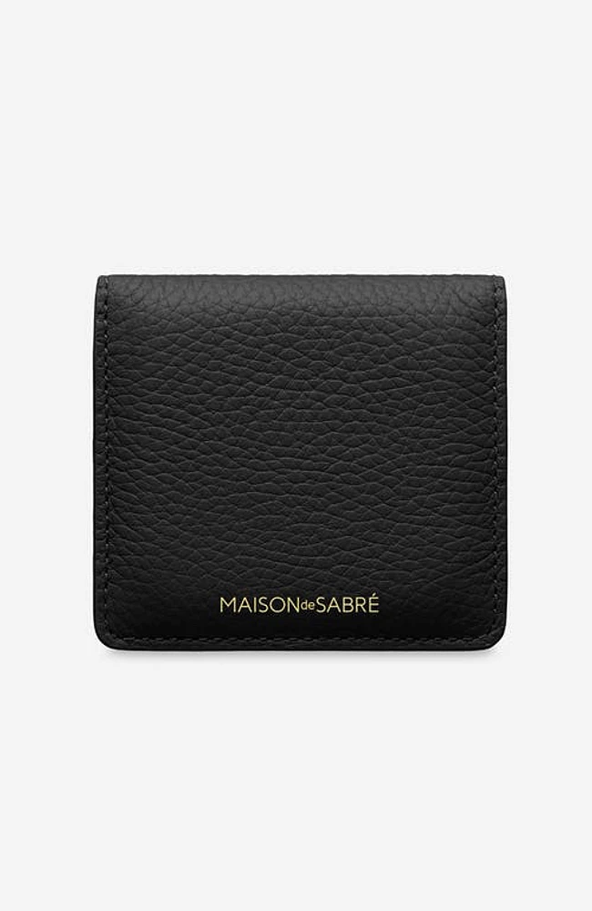 MAISON de SABRÉ Leather Compact Mirror in Rouge Noir at Nordstrom, Size Small