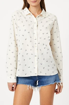 Mavi Jeans Floral Cotton Button-Up Shirt Simple Flower Print at Nordstrom,