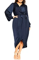 City Chic Opulent Long Sleeve Midi Dress at