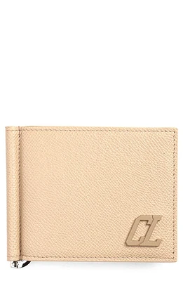 Christian Louboutin Groovy Calfskin Bifold Wallet with Money Clip in Saharienne/Saharienne at Nordstrom