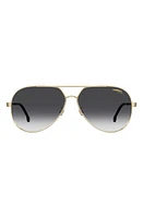 Carrera Eyewear 63mm Polarized Oversize Aviator Sunglasses in Gold /Grey Shaded at Nordstrom