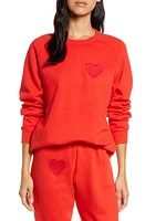 Aviator Nation Heart Sweatshirt in Red at Nordstrom, Size Large