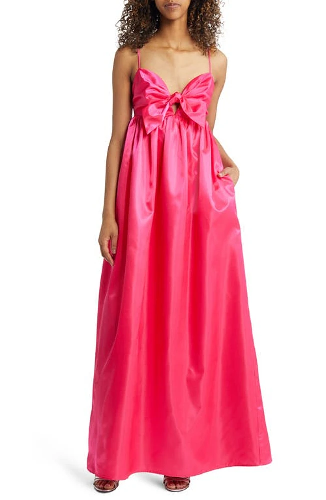 Lulus Flirting with Fab Satin Babydoll Gown in Pink at Nordstrom, Size Small