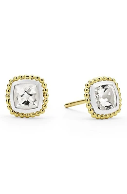 LAGOS Caviar Color White Topaz Stud Earrings in Gold at Nordstrom