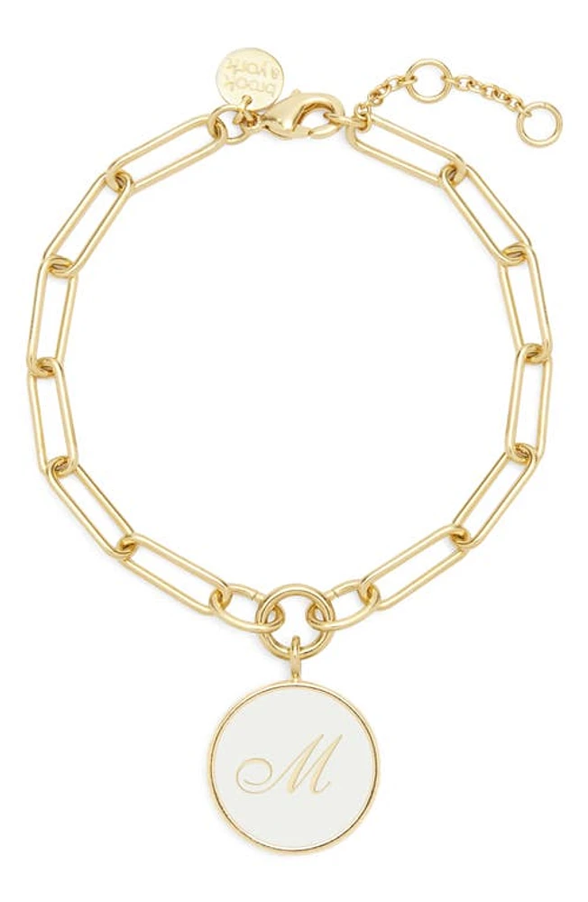 Brook and York Callie Initial Enamel Pendant Bracelet in Gold M at Nordstrom