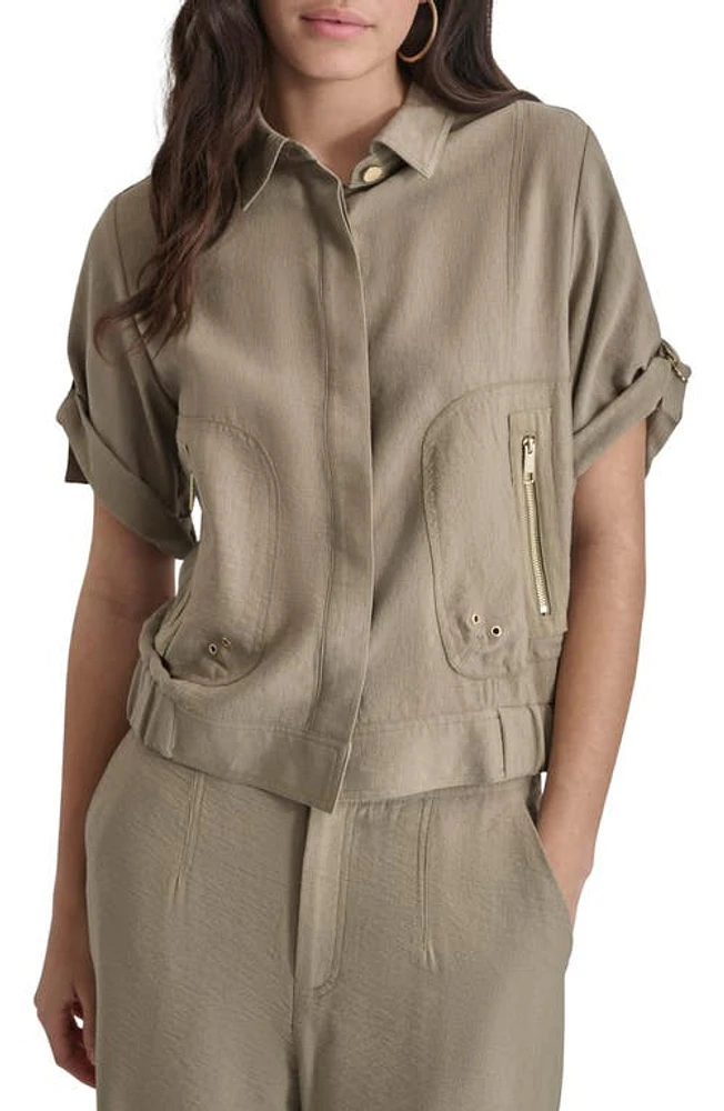 DKNY Roll Tab Front Button Jacket at Nordstrom,