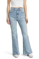 PacSun Naomi High Waist Raw Hem Wide Flare Leg Jeans Medium Indigo at Nordstrom,