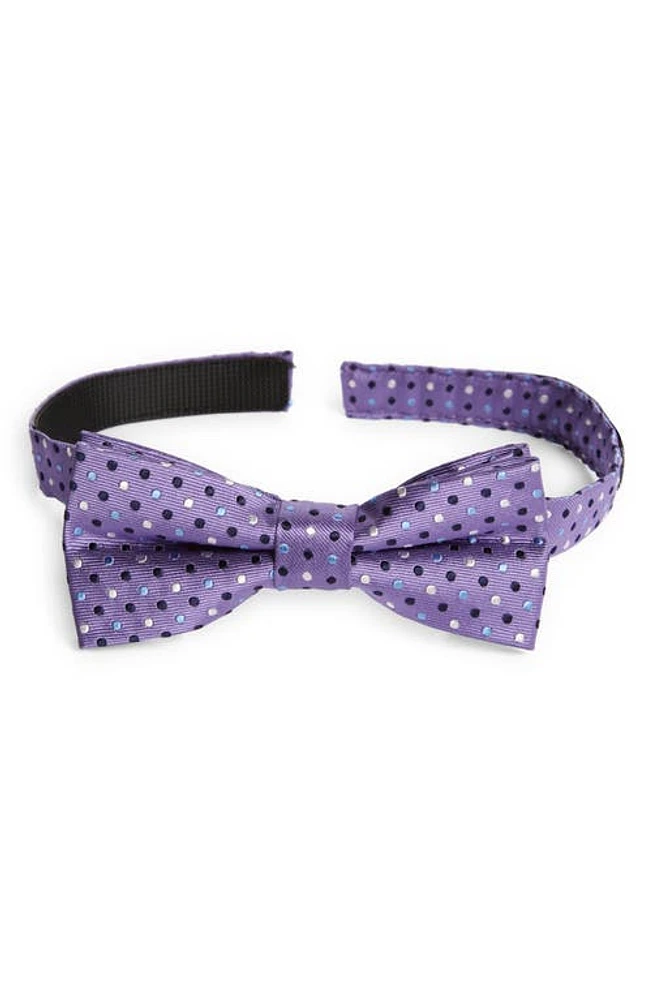 Nordstrom Kids' Hoyte Dot Silk Blend Pre-Tied Bow Tie in Purple Hoyte Dot at Nordstrom