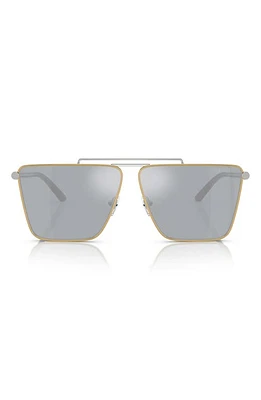 Versace 64mm Mirrored Oversize Pillow Sunglasses in Blue Mirror at Nordstrom