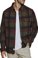 7 Diamonds Generation Plaid Stretch Flannel Button-Up Overshirt Forest at Nordstrom,