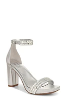 Naturalizer Joy Sparkle Ankle Strap Sandal Silver Satin Synthetic at Nordstrom,