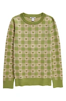 Nordstrom Kids' Patterned Fitted Sweater Green Eyes Butterfly Gingham at