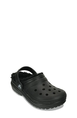 CROCS Kids' Classic Faux Fur Lined Clog Black/Black at Nordstrom, M