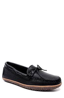 Minnetonka Moosehide Tread Driving Shoe Black at Nordstrom,