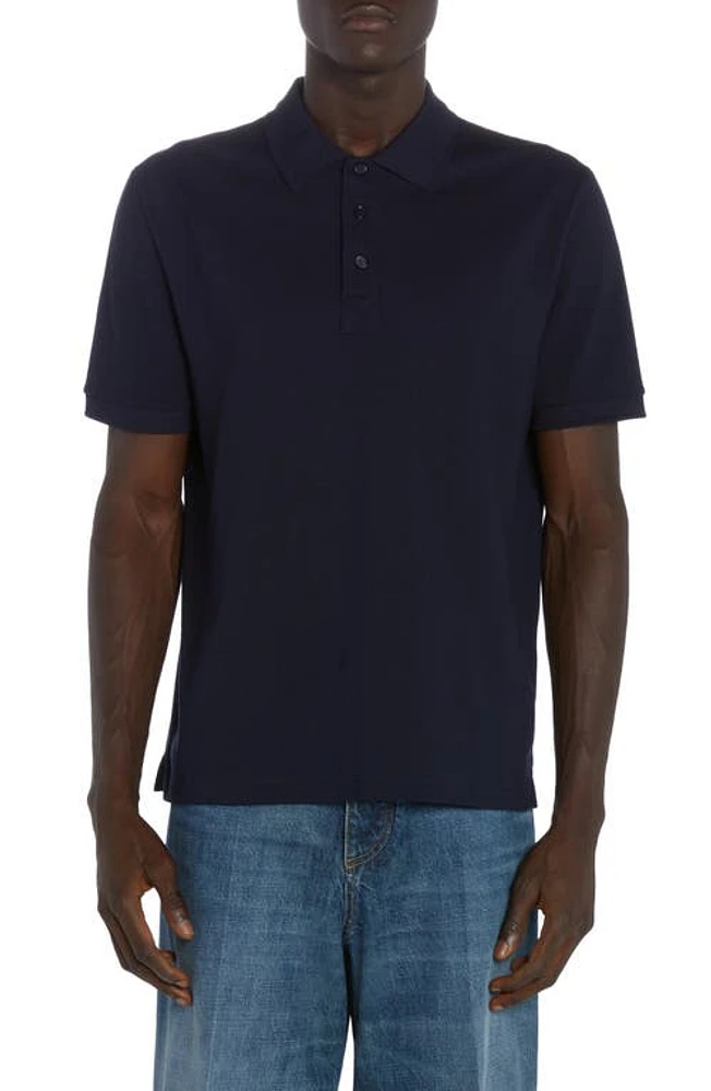 Bottega Veneta Solid Cotton Polo Navy at Nordstrom,