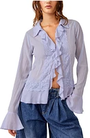 Free People Bad at Love Ruffle Button-Up Shirt Nordstrom,