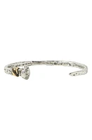 John Varvatos Nails Sterling Silver & Black Diamond Cuff Bracelet at Nordstrom