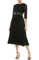 Mac Duggal Metallic Pleated A-Line Midi Cocktail Dress at Nordstrom,