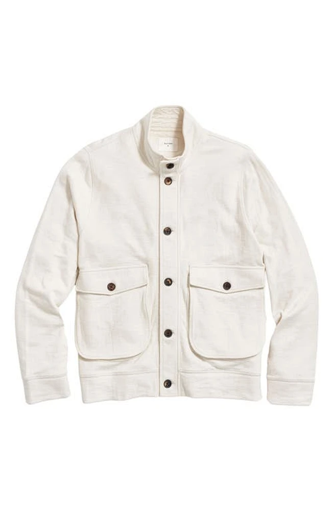 Billy Reid Stand Collar Slub Cotton Blend Cardigan at Nordstrom,