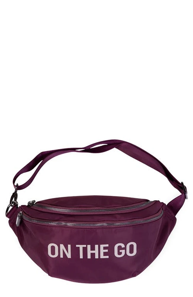 CHILDHOME On The Go Water Repellent Belt Bag in Aubergine at Nordstrom