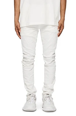 PURPLE BRAND Jacquard Monogram Stretch Skinny Jeans White at Nordstrom,