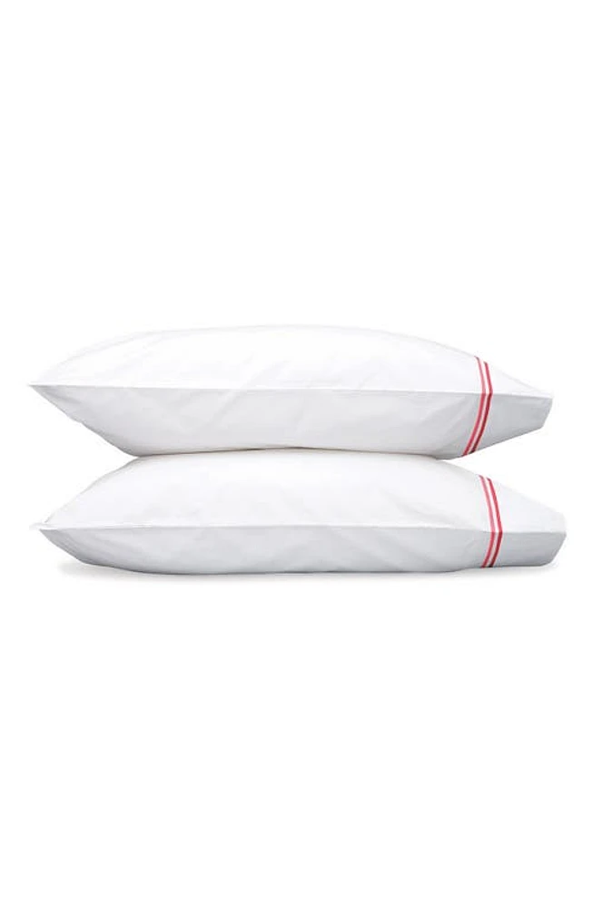 Matouk Essex 350 Thread Count Set of 2 Pillowcases in Hibiscus at Nordstrom