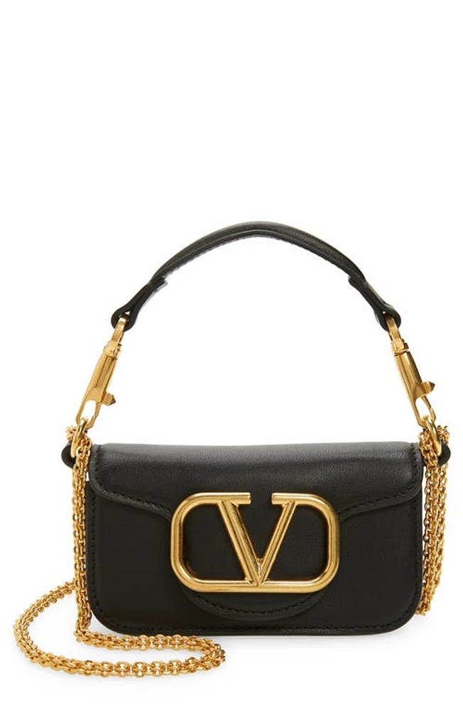 Valentino Garavani Mini Locò Leather Shoulder Bag in 0No Nero at Nordstrom