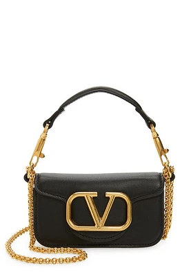 Valentino Garavani Mini Locò Leather Shoulder Bag in 0No Nero at Nordstrom