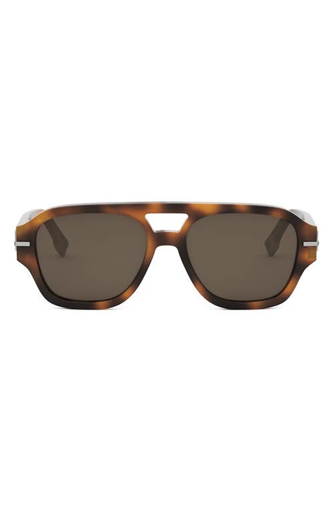 'Fendigraphy 55mm Geometric Sunglasses in Blonde Havana /Brown at Nordstrom