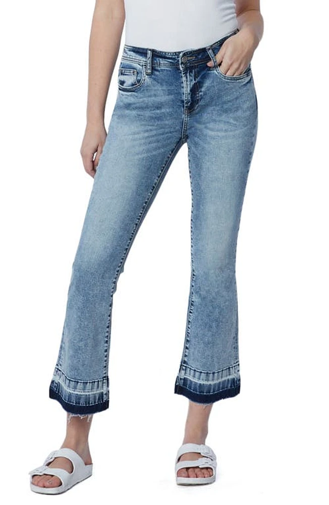 HINT OF BLU Release Hem Slim Crop Flare Jeans in Blue Shade at Nordstrom, Size 26