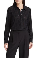 KOBI HALPERIN Embellished Lace Button-Up Shirt in Black at Nordstrom, Size Large