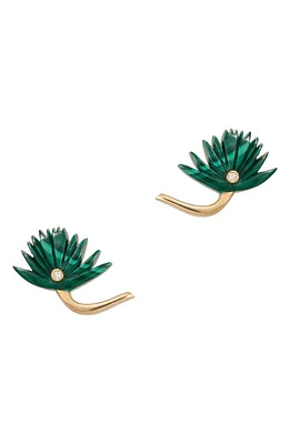 L'Atelier Nawbar Flower Stud Earrings in Malachite at Nordstrom