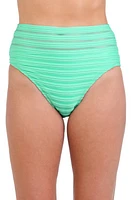 La Blanca Fluid Lines High Waist Bikini Bottoms Seafoam at Nordstrom,