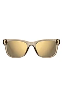 Polaroid 51mm Polarized Square Sunglasses in Beige/Grey Gold Polarized at Nordstrom