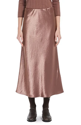 Max Mara Alessio Satin Midi Skirt Chocolate at Nordstrom,