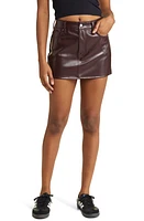 PacSun 5-Pocket Faux Leather Miniskirt Brandi Brown at Nordstrom,