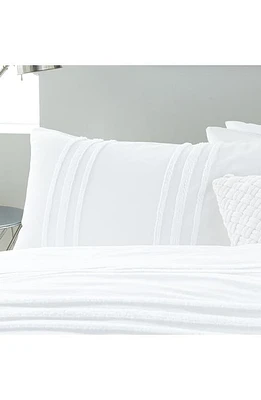 DKNY Chenille Stripe Comforter & Shams Set in White at Nordstrom