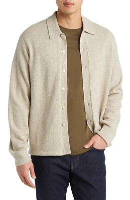 BUCK MASON Heritage Merino Wool Button-Up Sweater Warm Heather Oat at Nordstrom,