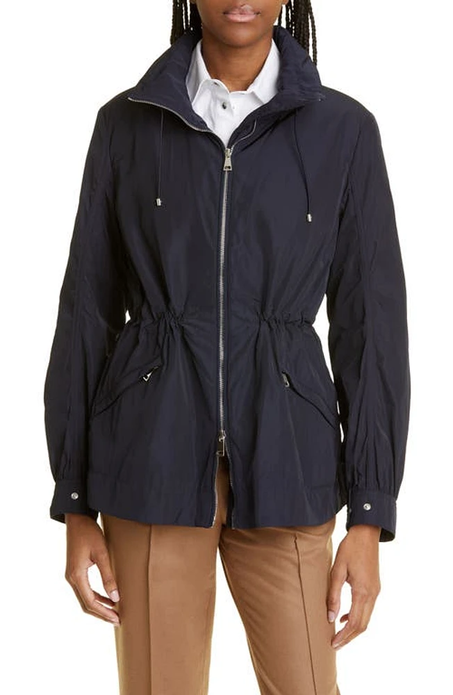 Moncler Enet Micro Faille Short Parka in Navy at Nordstrom, Size 5