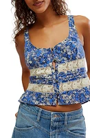 Free People Kianna Floral Eyelet Tank Blue Combo at Nordstrom,