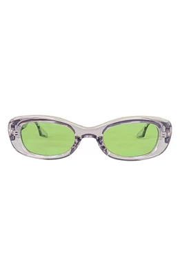 Fifth & Ninth Maxi 56mm Polarized Oval Sunglasses in Gray/Pistachio at Nordstrom