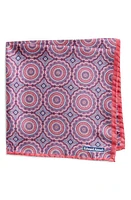 EDWARD ARMAH Medallion Silk Pocket Square in Pink at Nordstrom