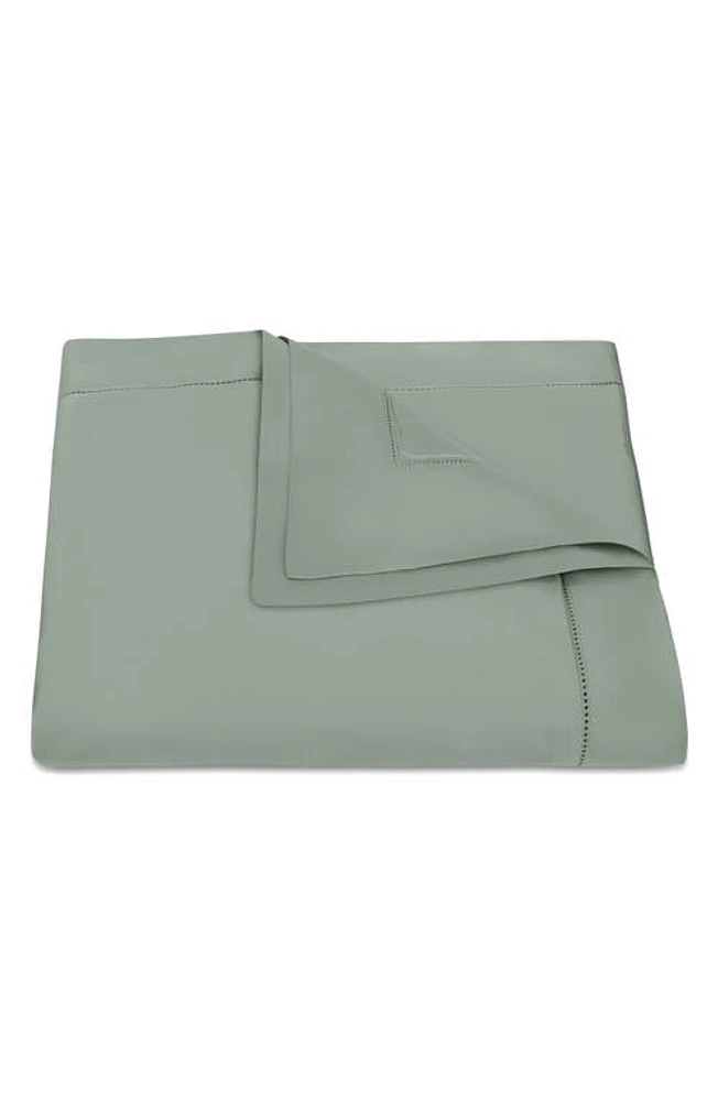 Matouk Talitha Cotton Sateen Duvet Cover in Celadon at Nordstrom, Size Full