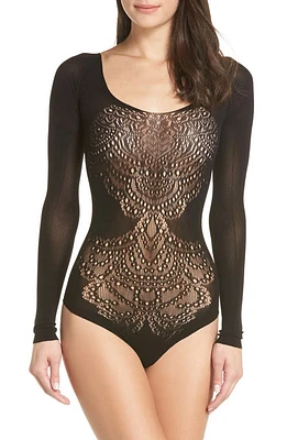 Hauty Lace Thong Bodysuit in Black at Nordstrom