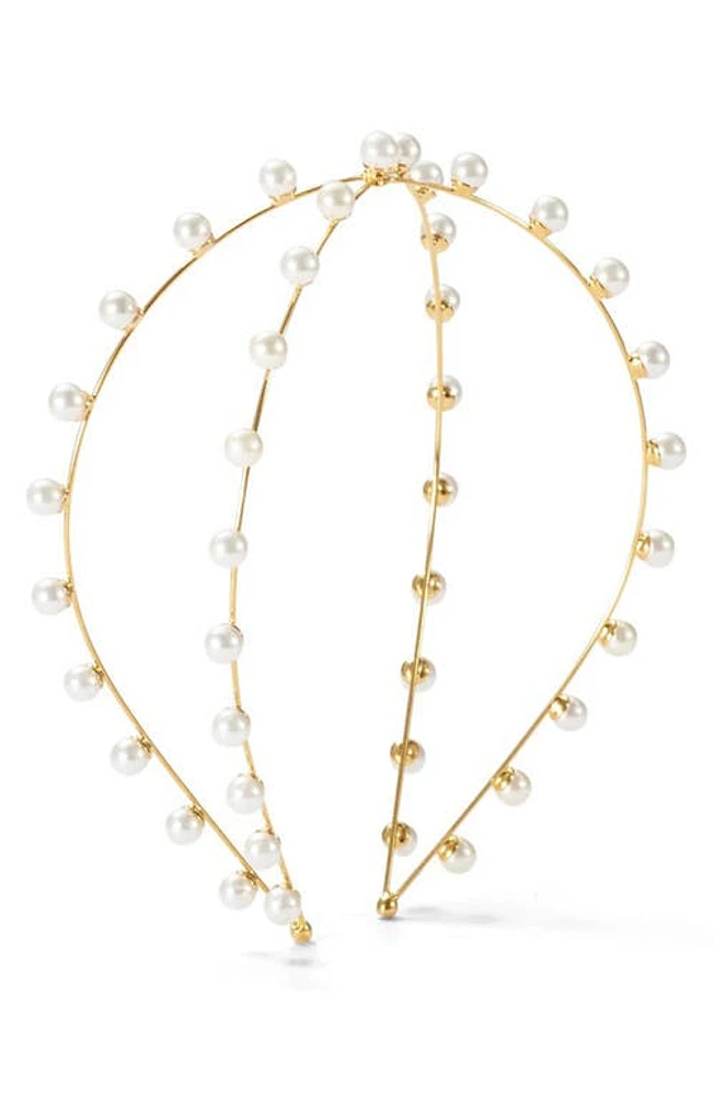 LELET NY Nikki Pearl Headband in Gold at Nordstrom