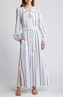 XÍRENA Ellys Belted Long Sleeve Maxi Dress Cloud Blue at Nordstrom,