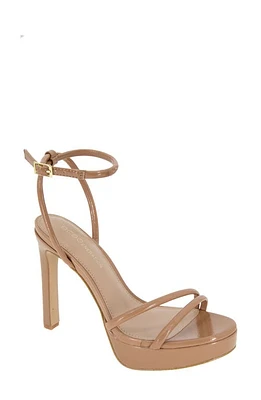 bcbg Kendi Ankle Strap Platform Sandal Tan Patent at Nordstrom,