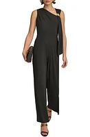 Donna Karan New York Asymmetric Straight Leg Jumpsuit Black at Nordstrom,