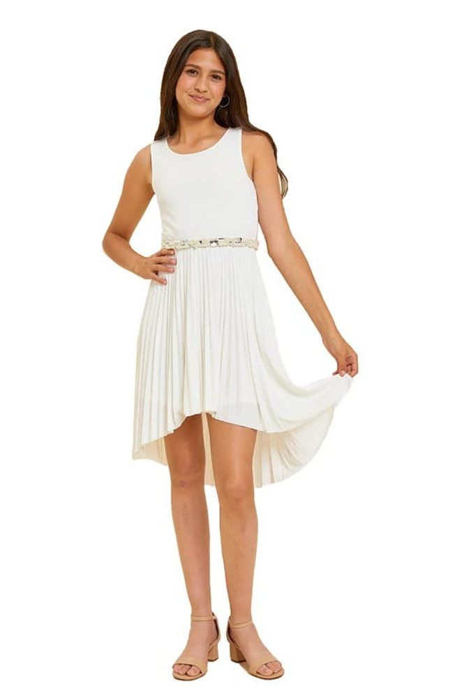 Un Deux Trois Kids' Pleated High-Low Party Dress at Nordstrom,