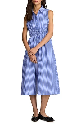 Lucky Brand Stripe Shirred Waist Sleeveless Shirtdress in Blue Stripe at Nordstrom, Size X-Large